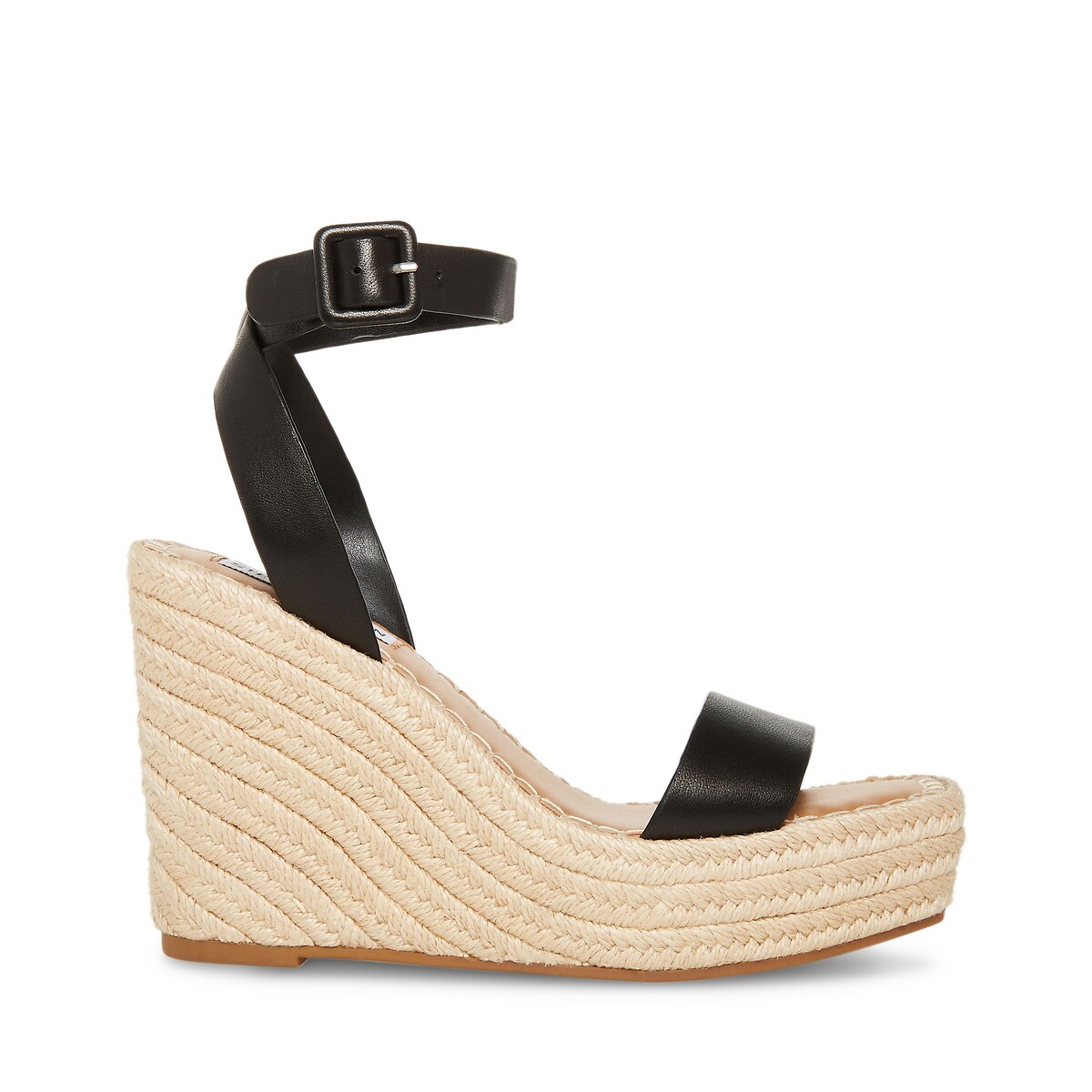 Sandales compensées en cuir Upstage noir, STEVE MADDEN