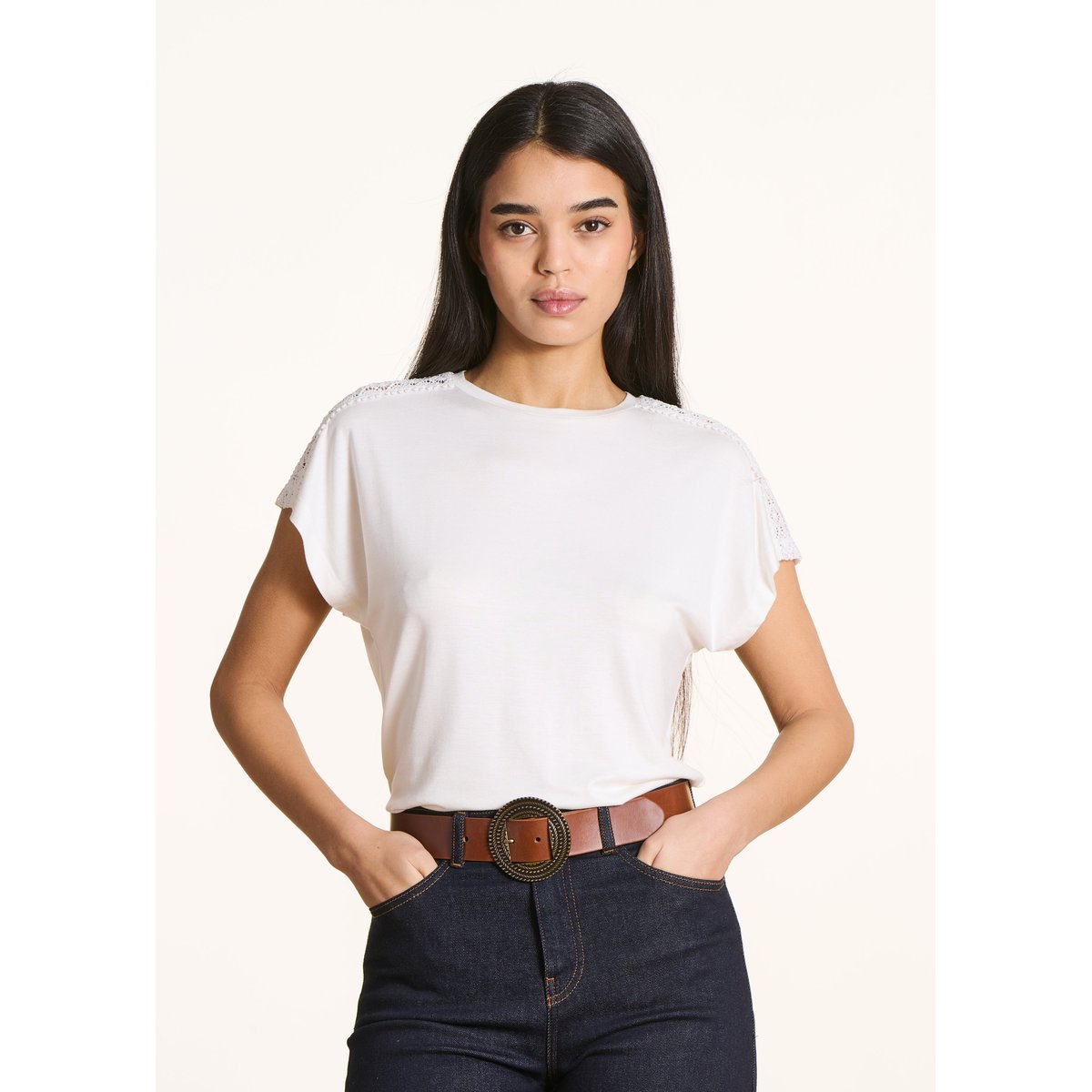 T-shirt manches courtes blanc, LA FEE MARABOUTEE