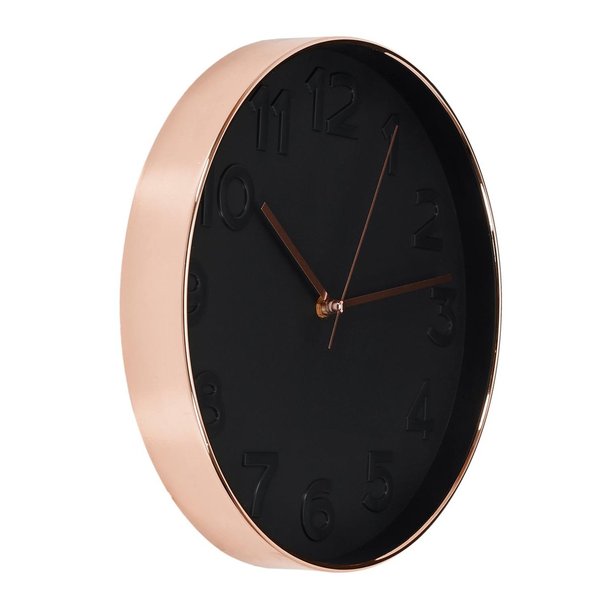 Horloge Ronde noire cuivrée noir, EDEN