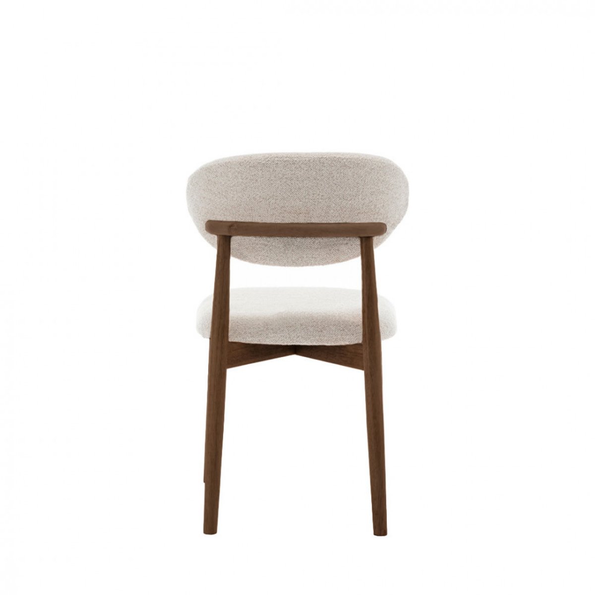 Lot de 2 chaises en tissu bouclette pieds bois foncé- CLARA beige, DRAWER