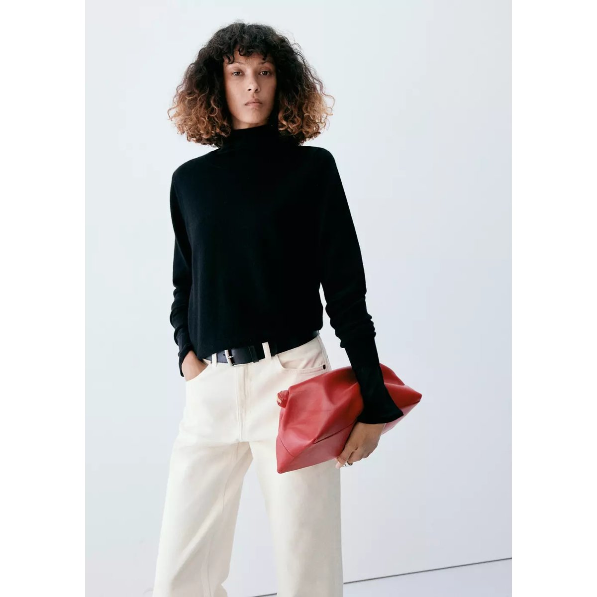 Jean droit taille normale blanc, MANGO