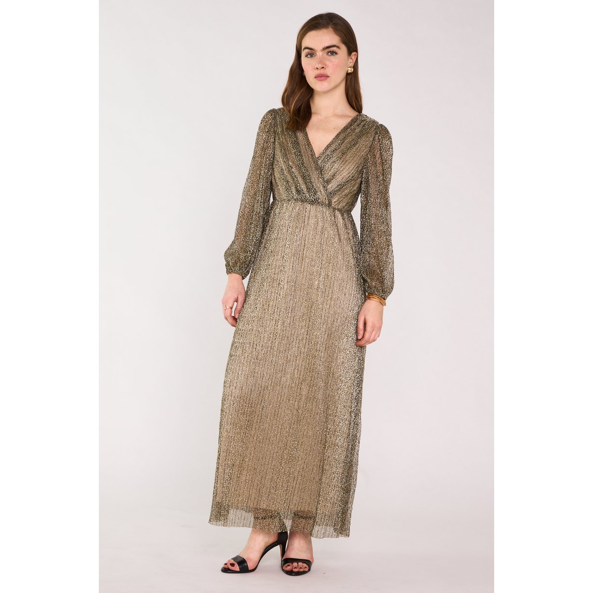 Robe longue cache cœur BRIGHT or, Maison 123