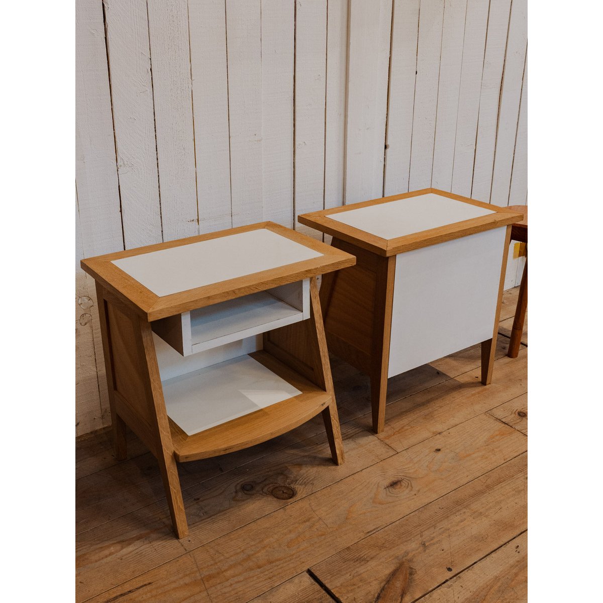 Paire de tables de chevet en bois Maïa N°1471 - Bon état bois clair, DEBONGOUT