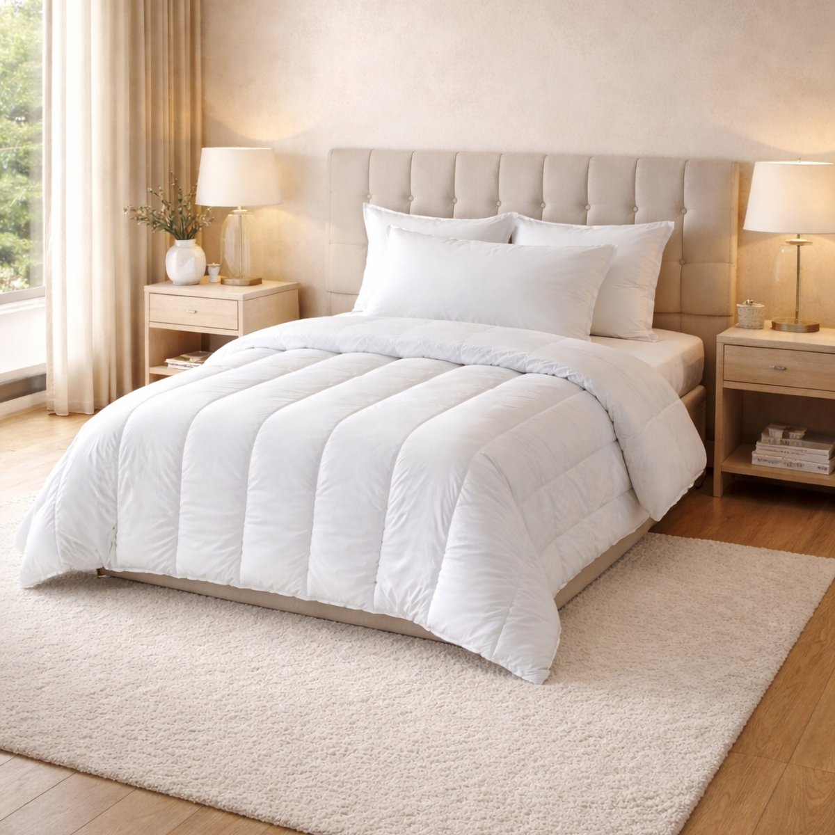 Couette chaude respirante premium 533 g/m² traitement anti acarien - QABANE blanc, HOME MAISON