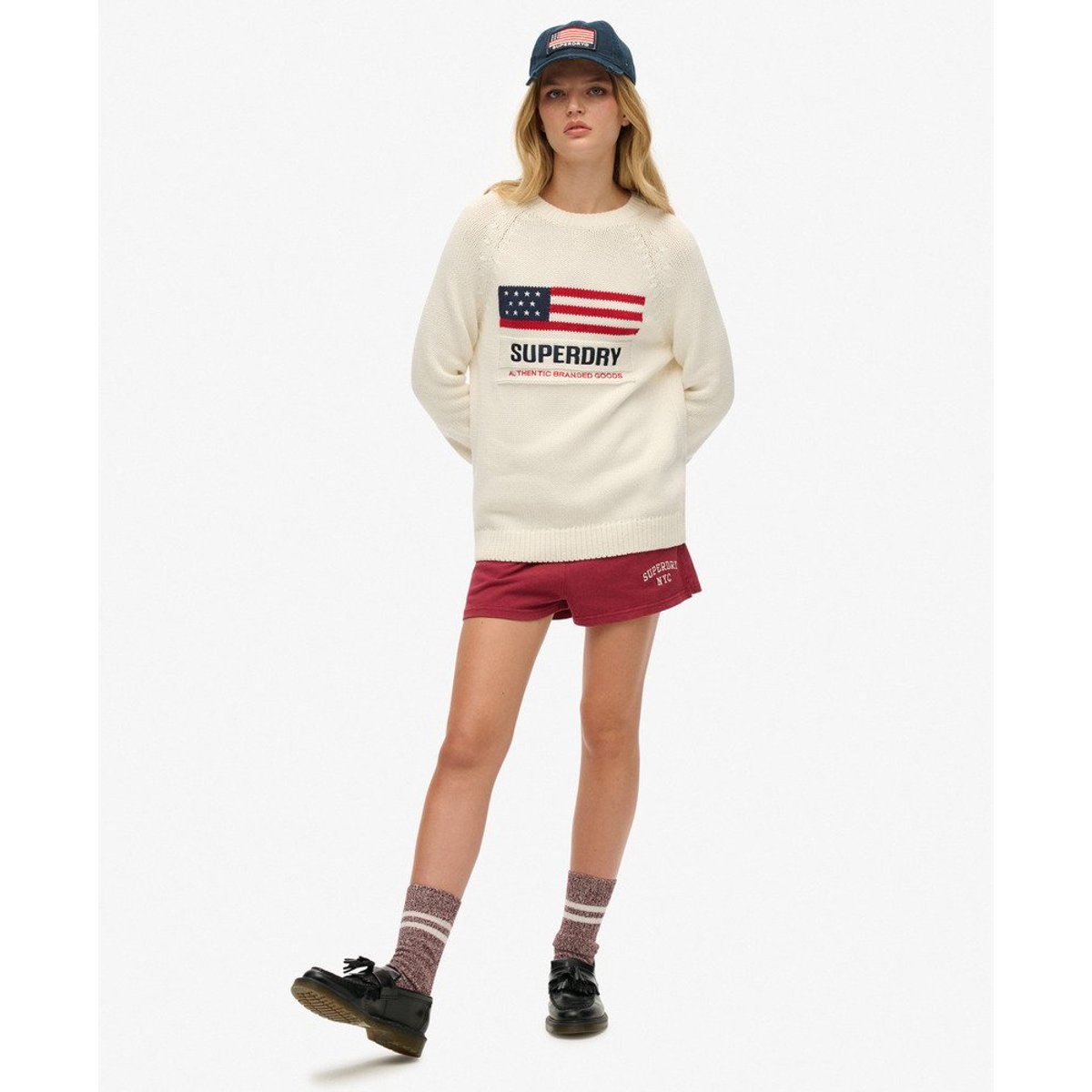 Pull ras du cou Americana écru, SUPERDRY