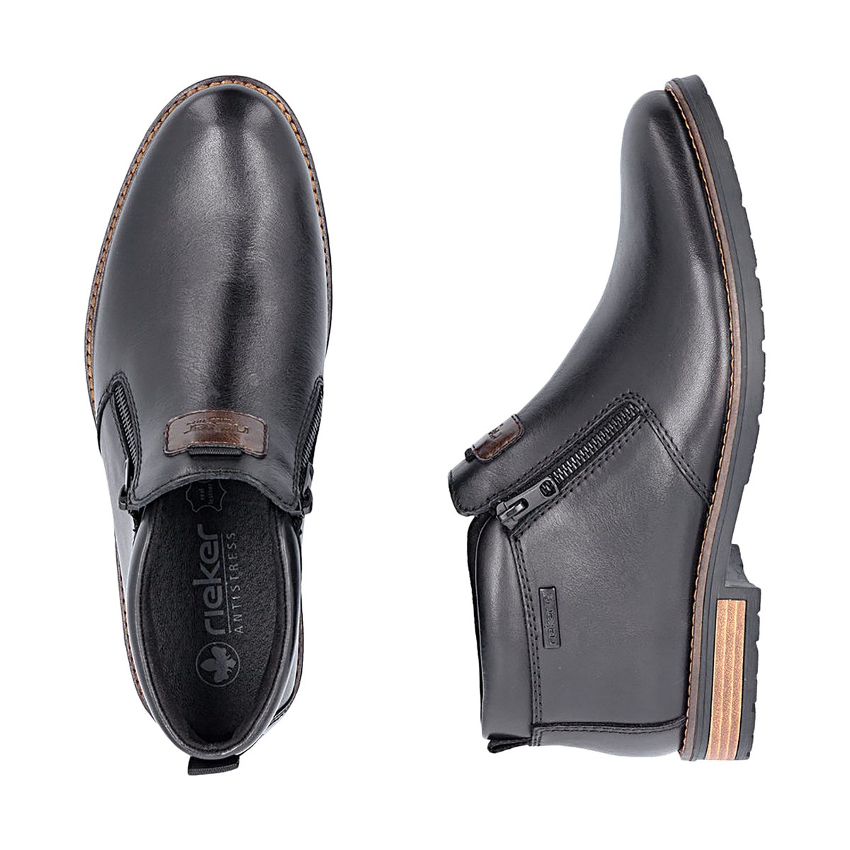 Bottine Cuir Rgd noir, RIEKER
