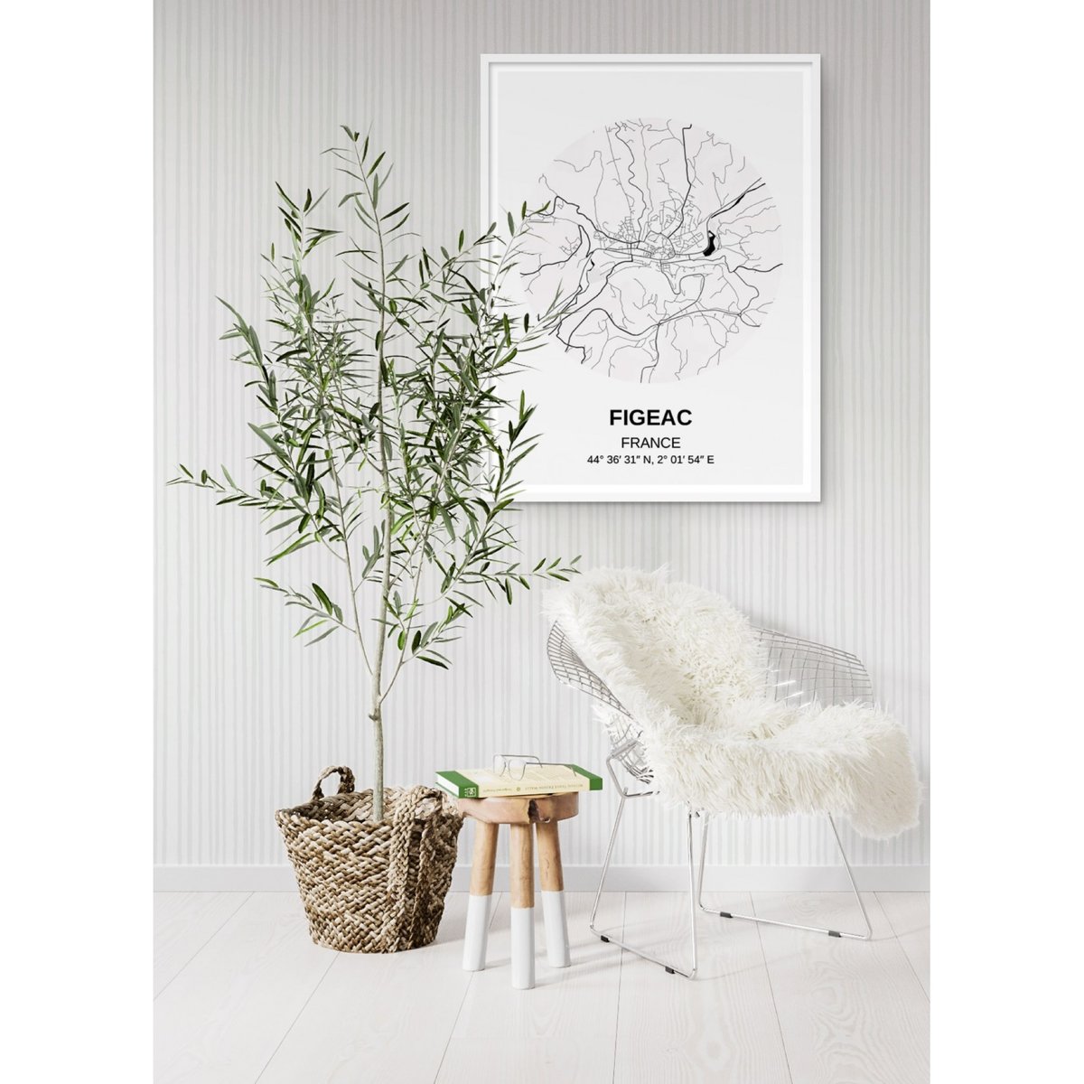 Affiche Carte Figeac blanc, L'AFFICHERIE