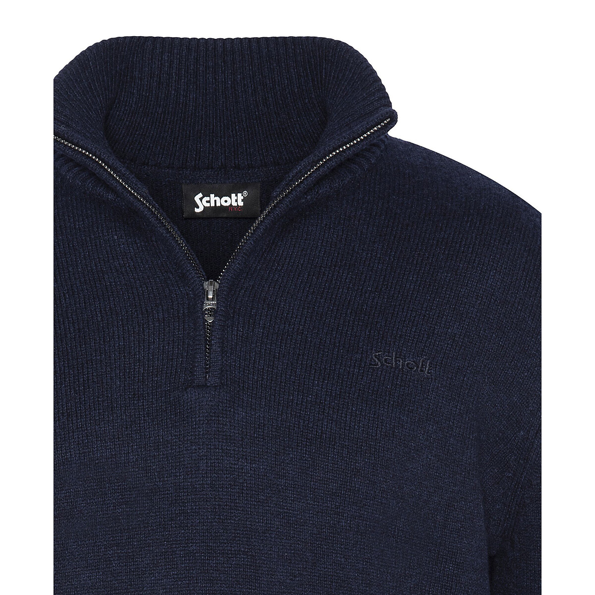 Pull col montant zippé marine, SCHOTT