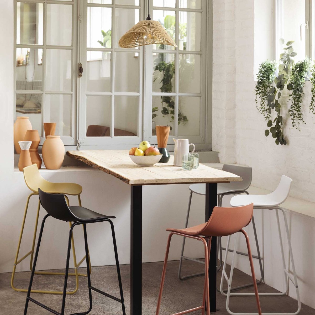 Suspension corde tressée MYHA beige, ATMOSPHERA