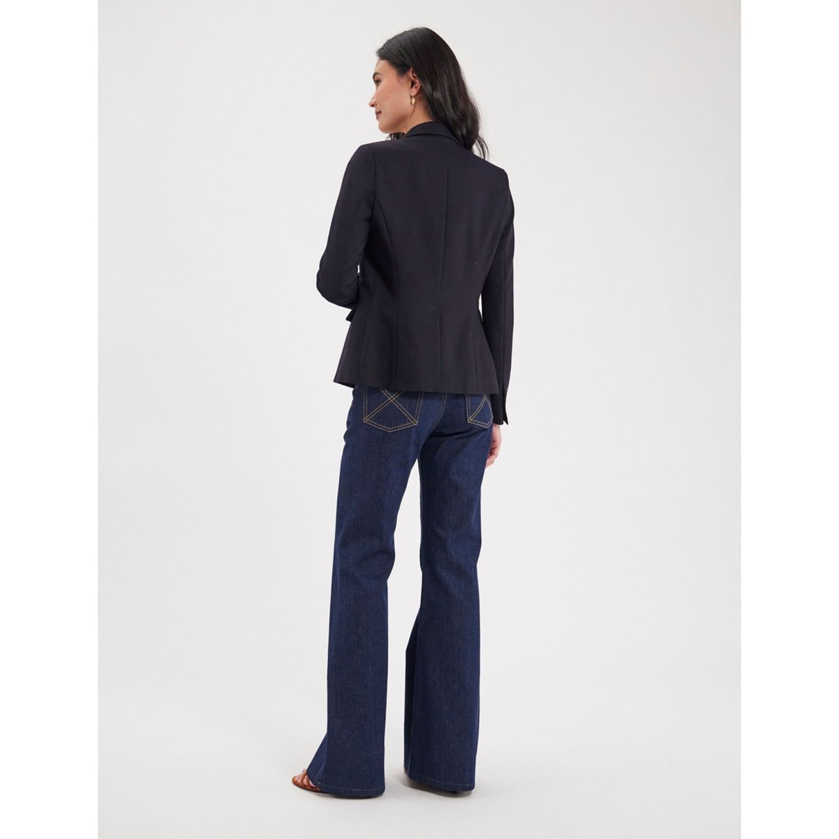Veste Nicoletta en laine bleu marine blue dark, INES DE LA FRESSANGE PARIS