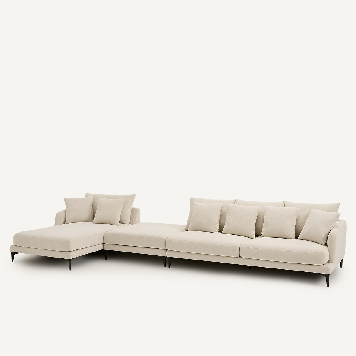 Repose-pieds en polyester natté, MODERNISTE, design Emmanuel Gallina ivoire, EMMANUEL GALLINA X AM.PM
