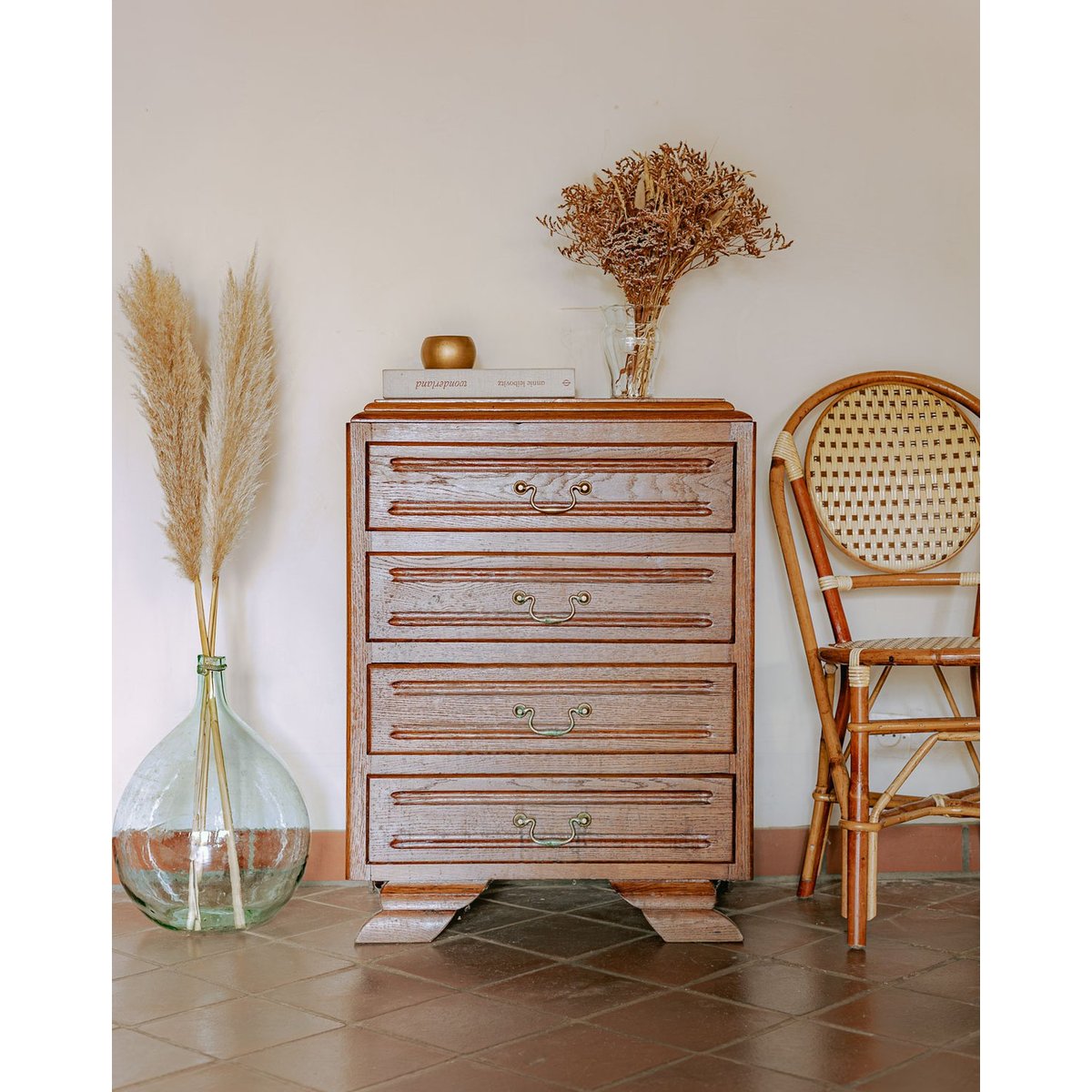 Commode classique en chêne massif Garance N°701 - Bon état bois clair, DEBONGOUT