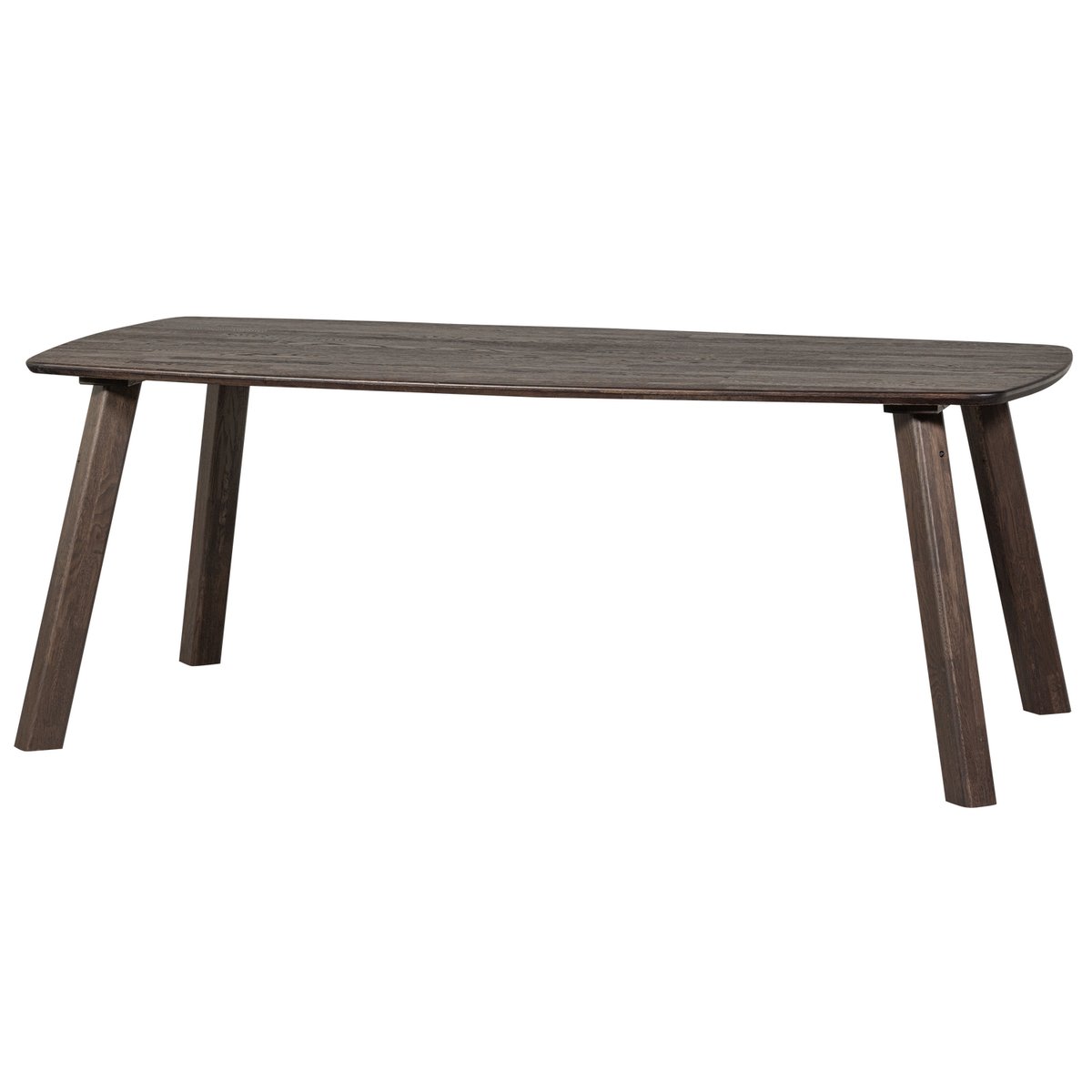 Table à manger en bois de chêne 4 personnes DEENS marron foncé, WOOOD
