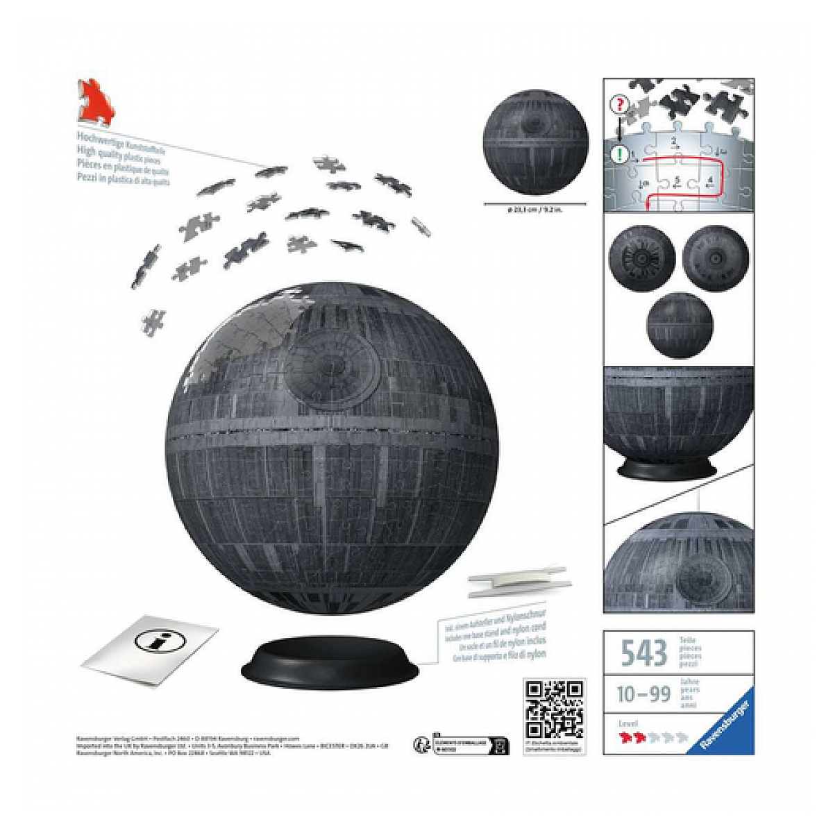 Pz 3D Star Wars 540p etoile de la mort couleur unique, RAVENSBURGER