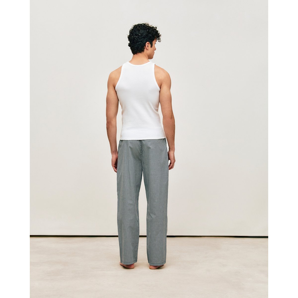 Pantalon en popeline à carreaux avec ceinture intégrée SQUAREPOPIZBIZ bleu, UNDIZ