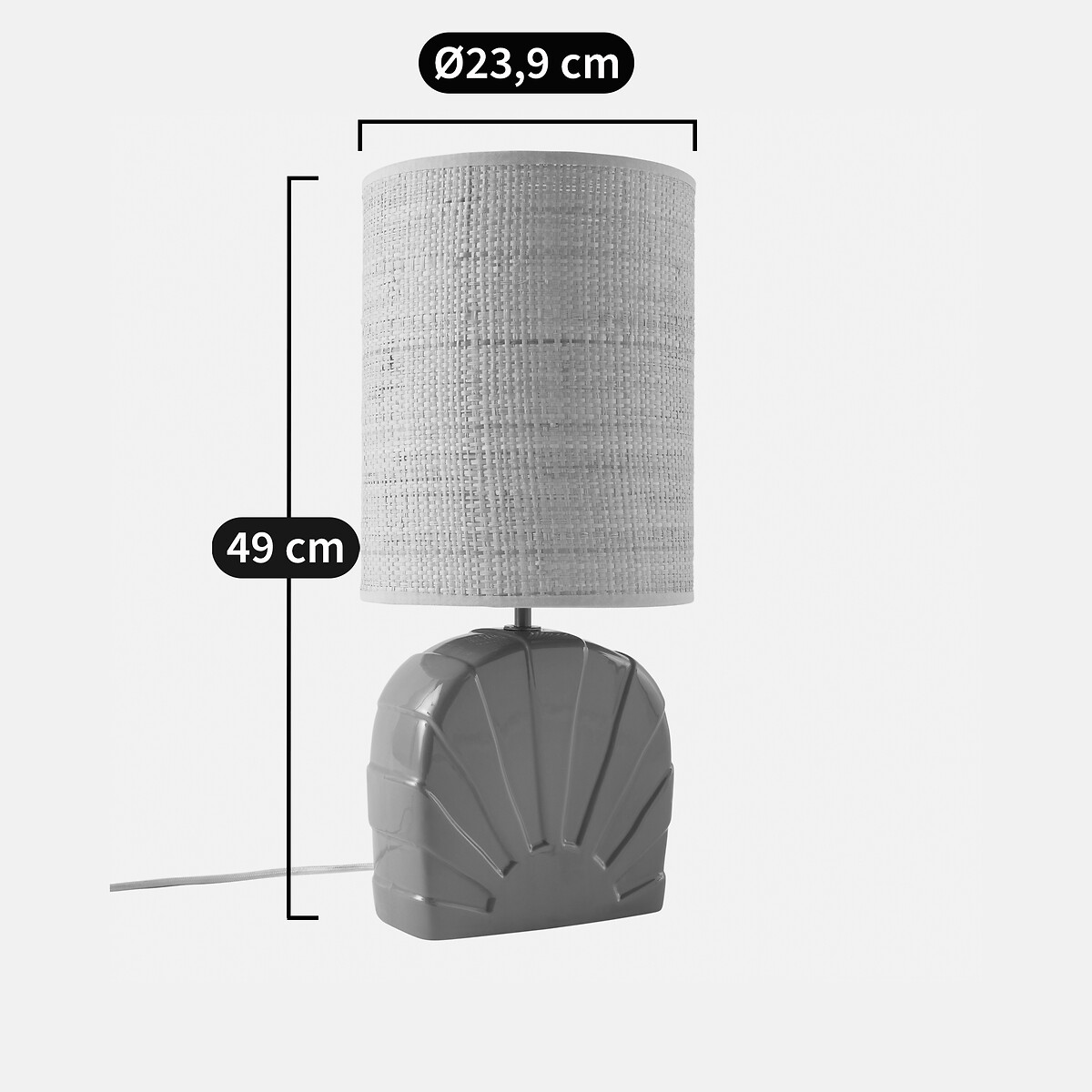Lampe à poser en céramique et raphia, SUNIA ocre, LA REDOUTE INTERIEURS