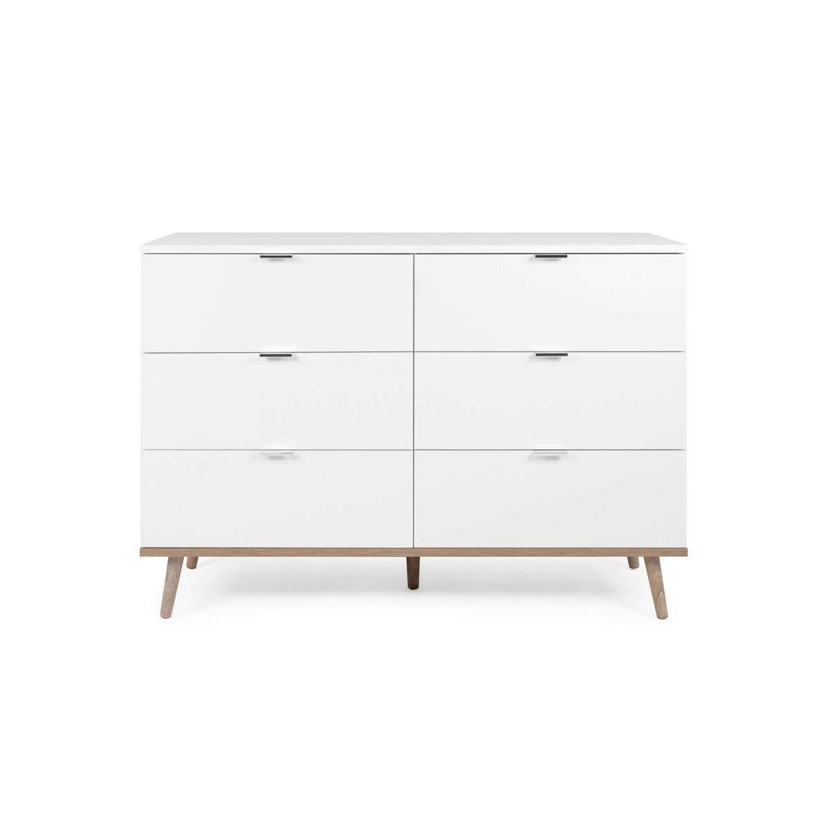 Commode blanche 6 tiroirs style scandinave ALVA blanc, PIER IMPORT