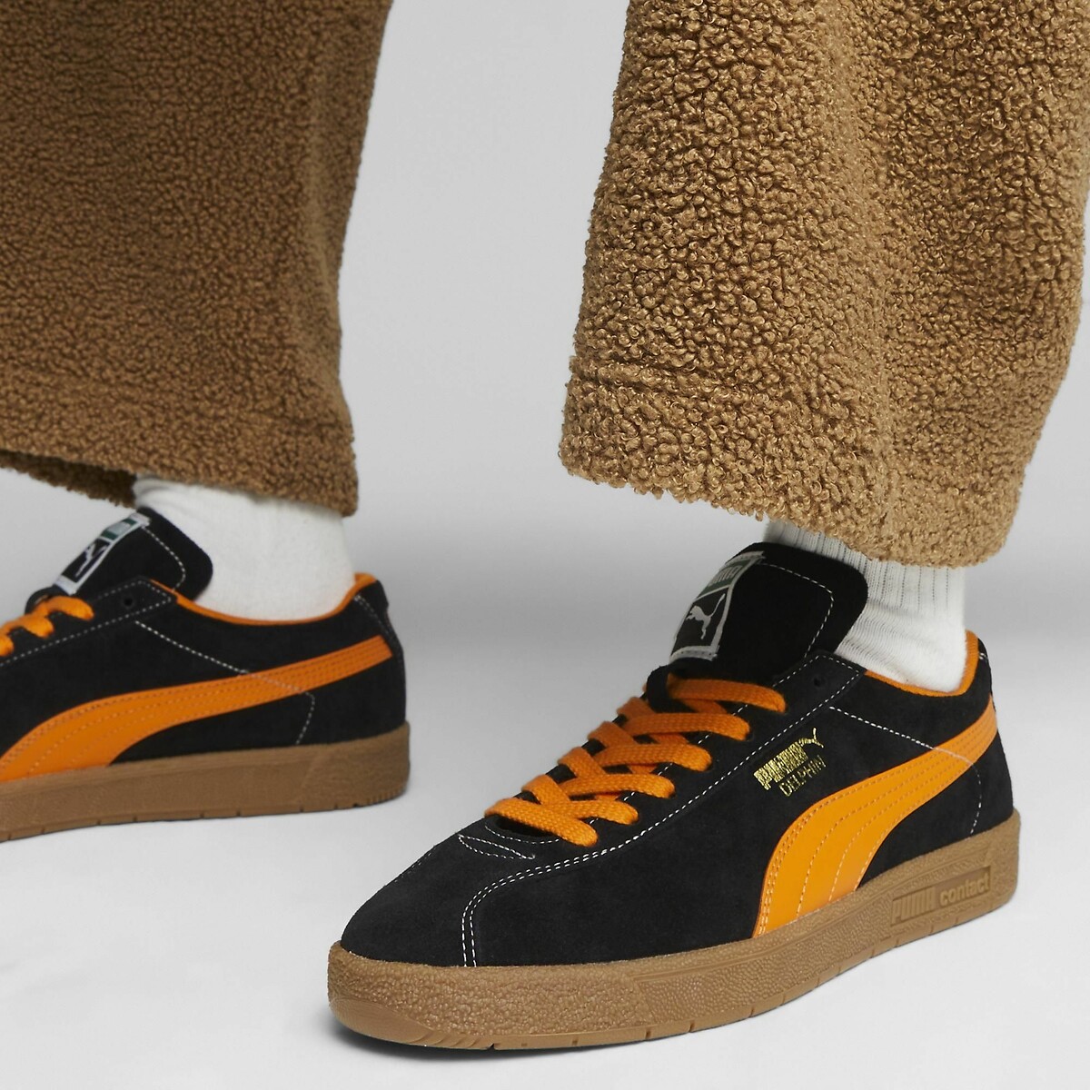 Baskets cuir Delphin noir/orange, PUMA