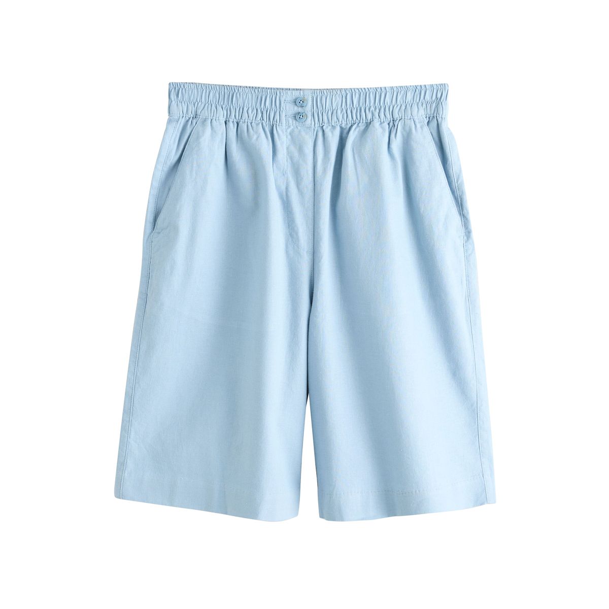 Bermuda en lin mélangé stretch bleu, NEXT
