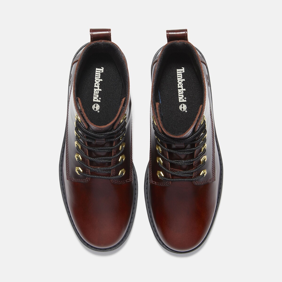 Bottines à lacets en cuir BRITTON DRIVE MID LACE bordeaux, TIMBERLAND