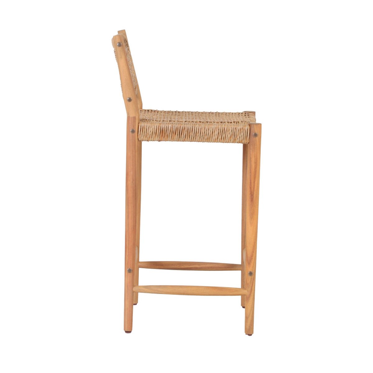 Lot de 2 tabourets de bar intérieur/extérieur en bois d'acacia et résine tressée H65cm- NURI bois clair, DRAWER
