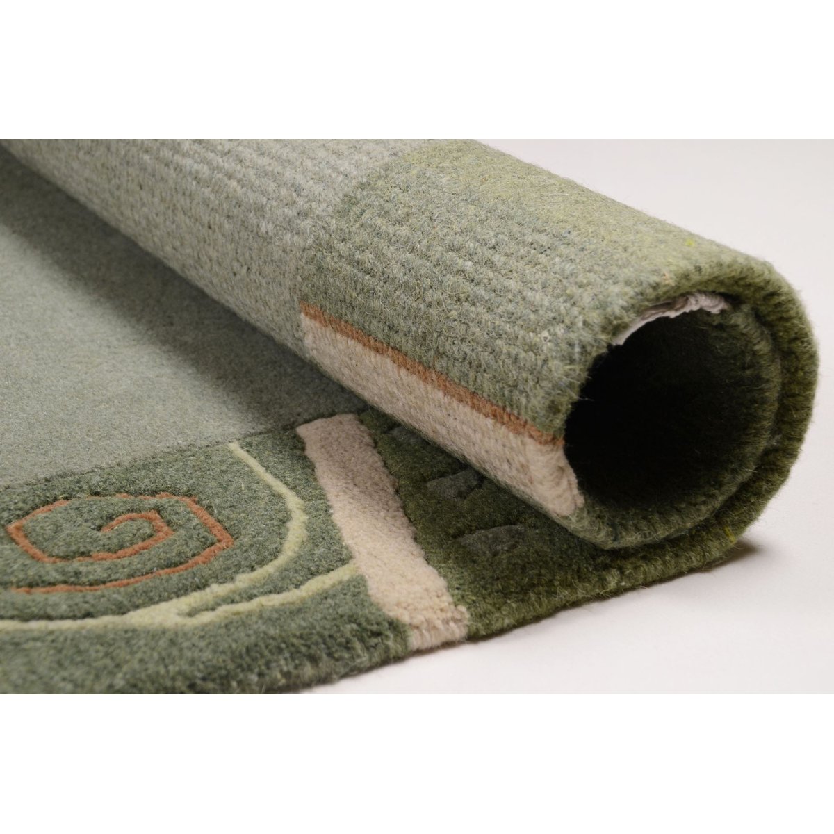 Tapis Gabbeh Ganges Noué Main vert, THEKO