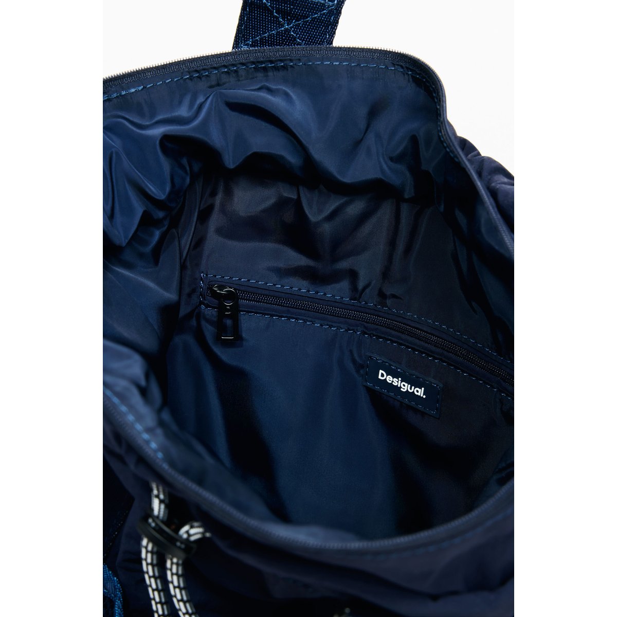 Sac à dos multipositions moyen en nylon bleu, DESIGUAL