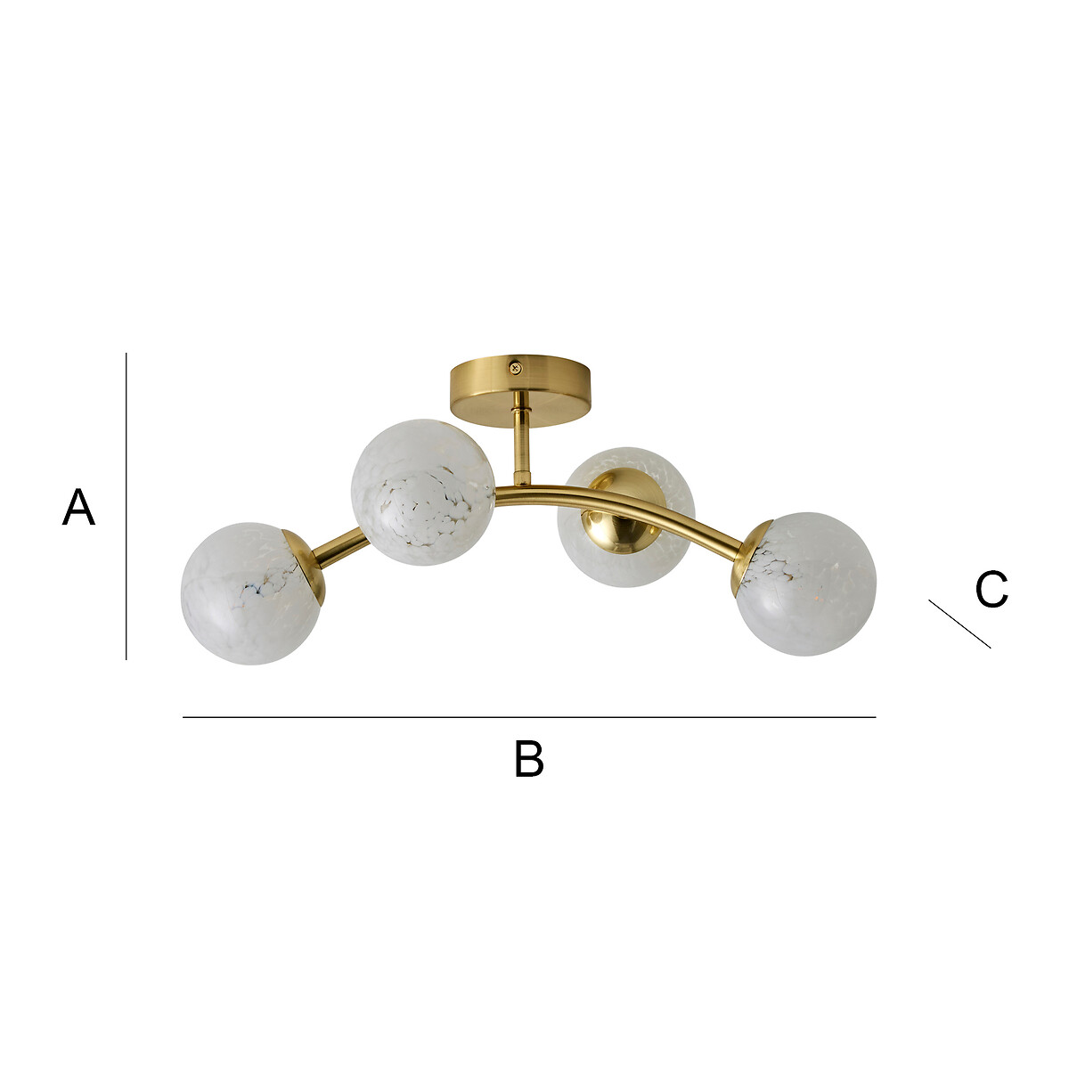 Jess 4-Light Confetti Glass Ceiling Light gold-coloured, SO'HOME