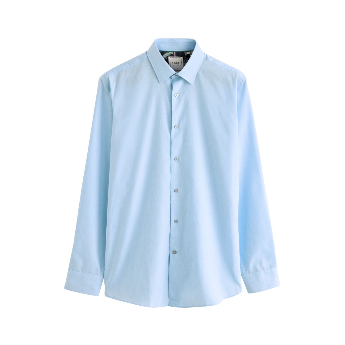 Chemise oxford slim liseré facile d'entretien bleu clair, NEXT