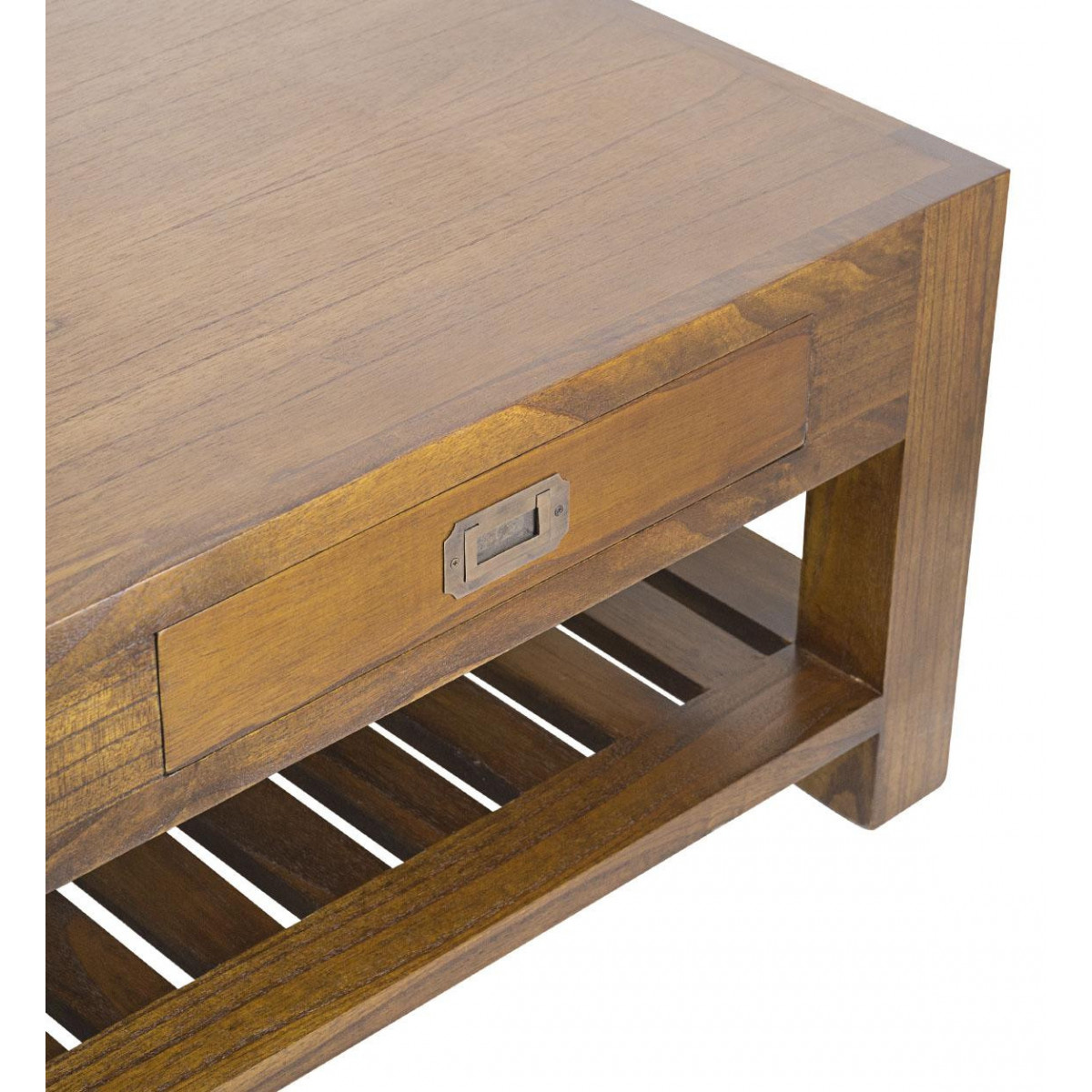 Table basse 2 tiroirs bronze - ONÉLINE marron, DECORATION D’AUTREFOIS