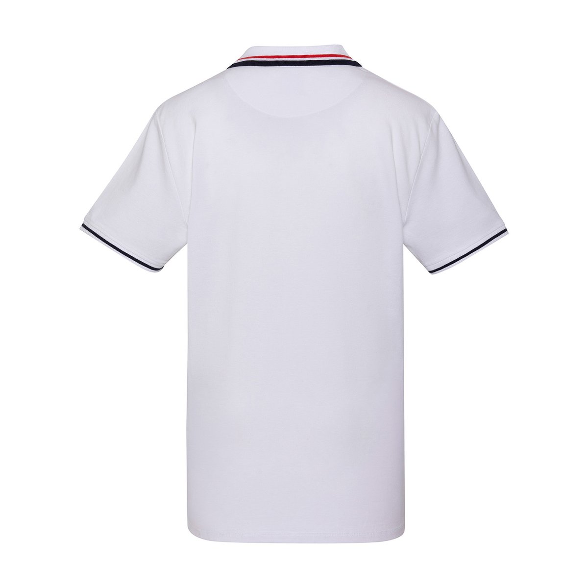 Polo shirt with flap pocket and tricolour trim blanc, SCHOTT