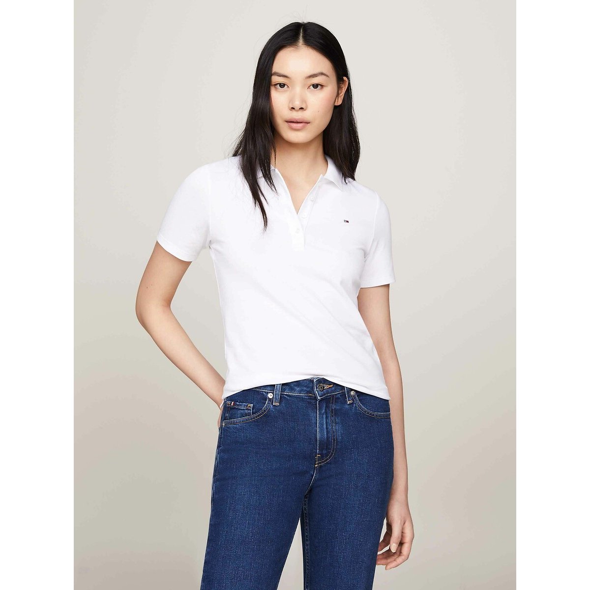 Polo manches courtes blanc, TOMMY HILFIGER