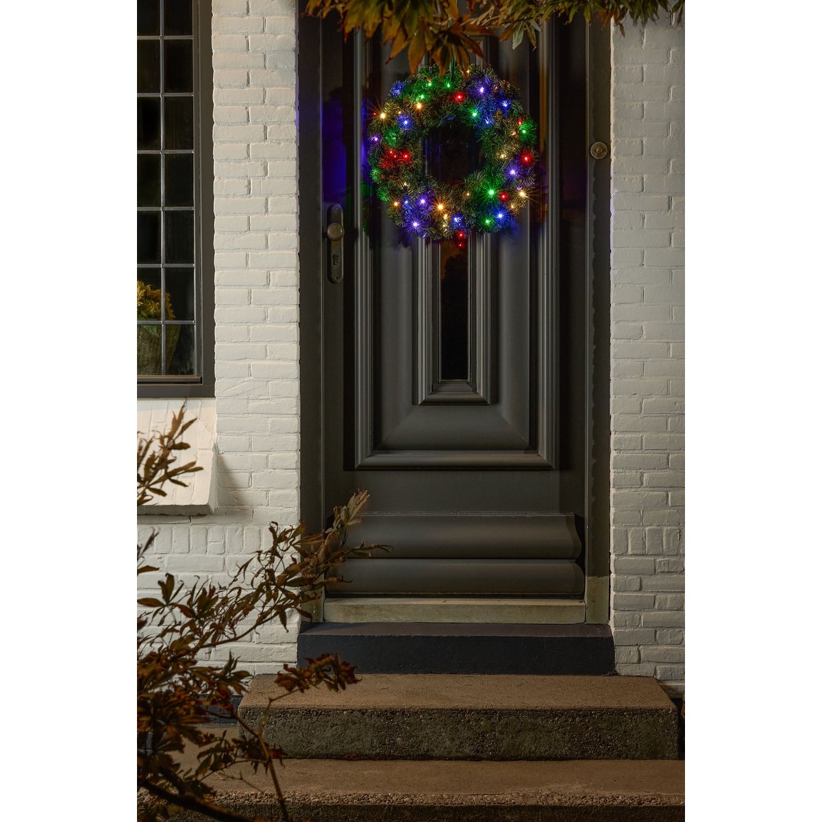 Couronne de Noël d’extérieur avec LED LIMBER vert, BLACK BOX TREES