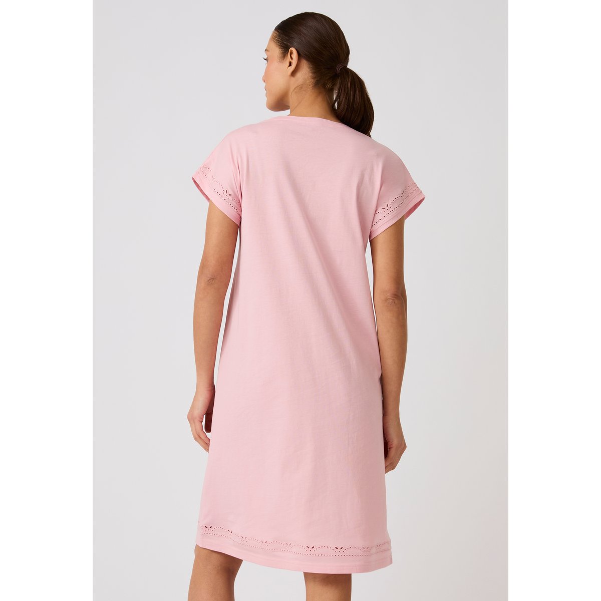 Chemise de nuit pur coton biologique rose pâle, DAMART