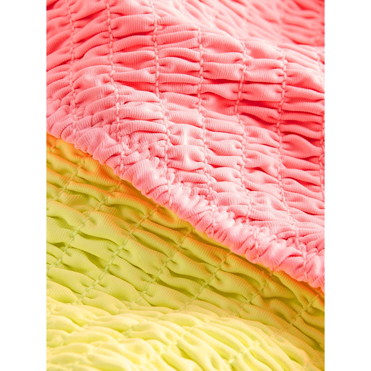 Haut de bikini triangle froncé, lot 2 corail fluo/vert citron fluo, NEXT