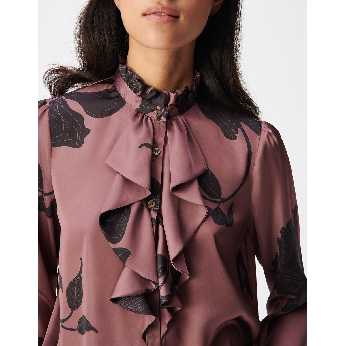 Blouse à manches longues imprimé floral caramel, IKKS