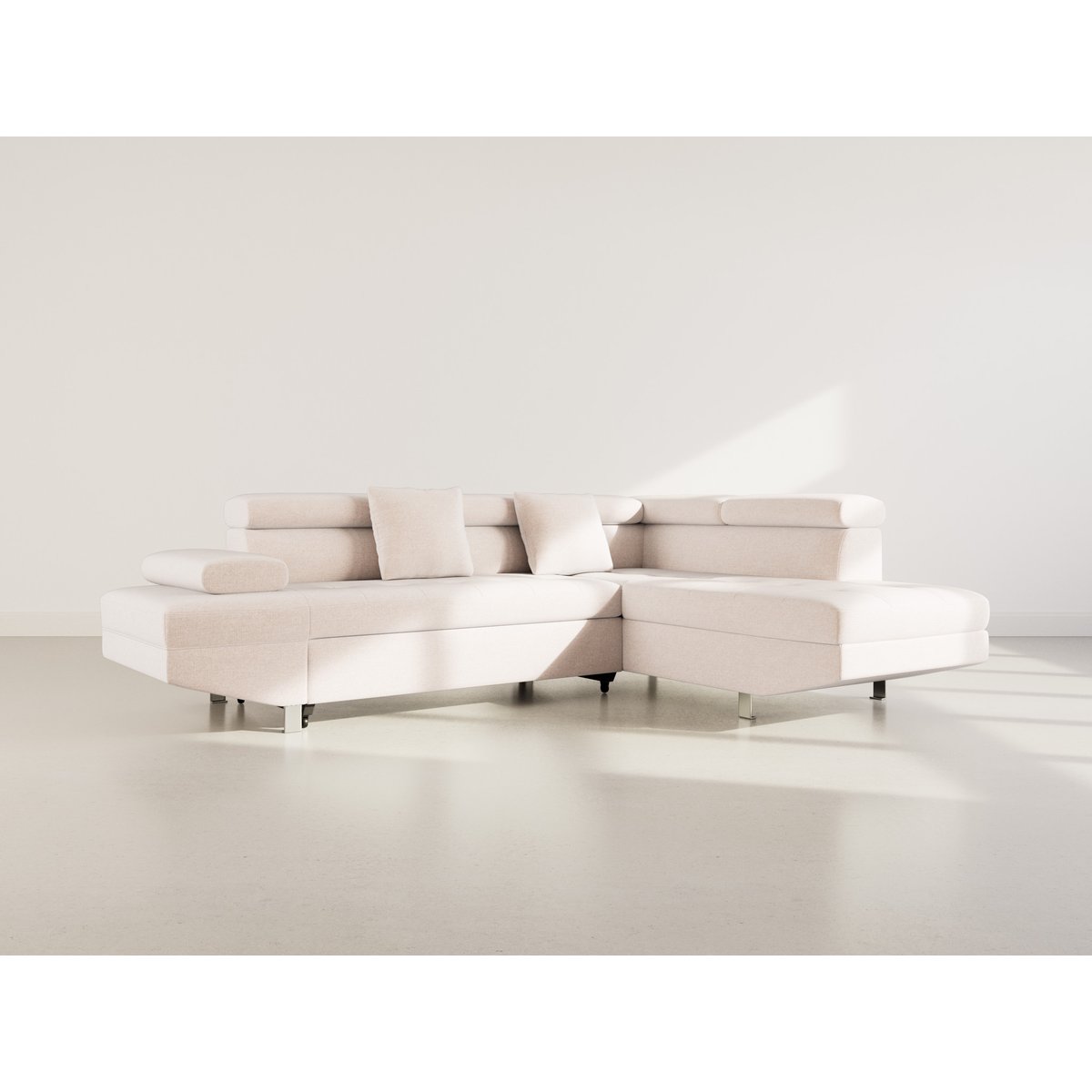 Canapé d'Angle Convertible 5 places - MARGAUX beige, BEST MOBILIER