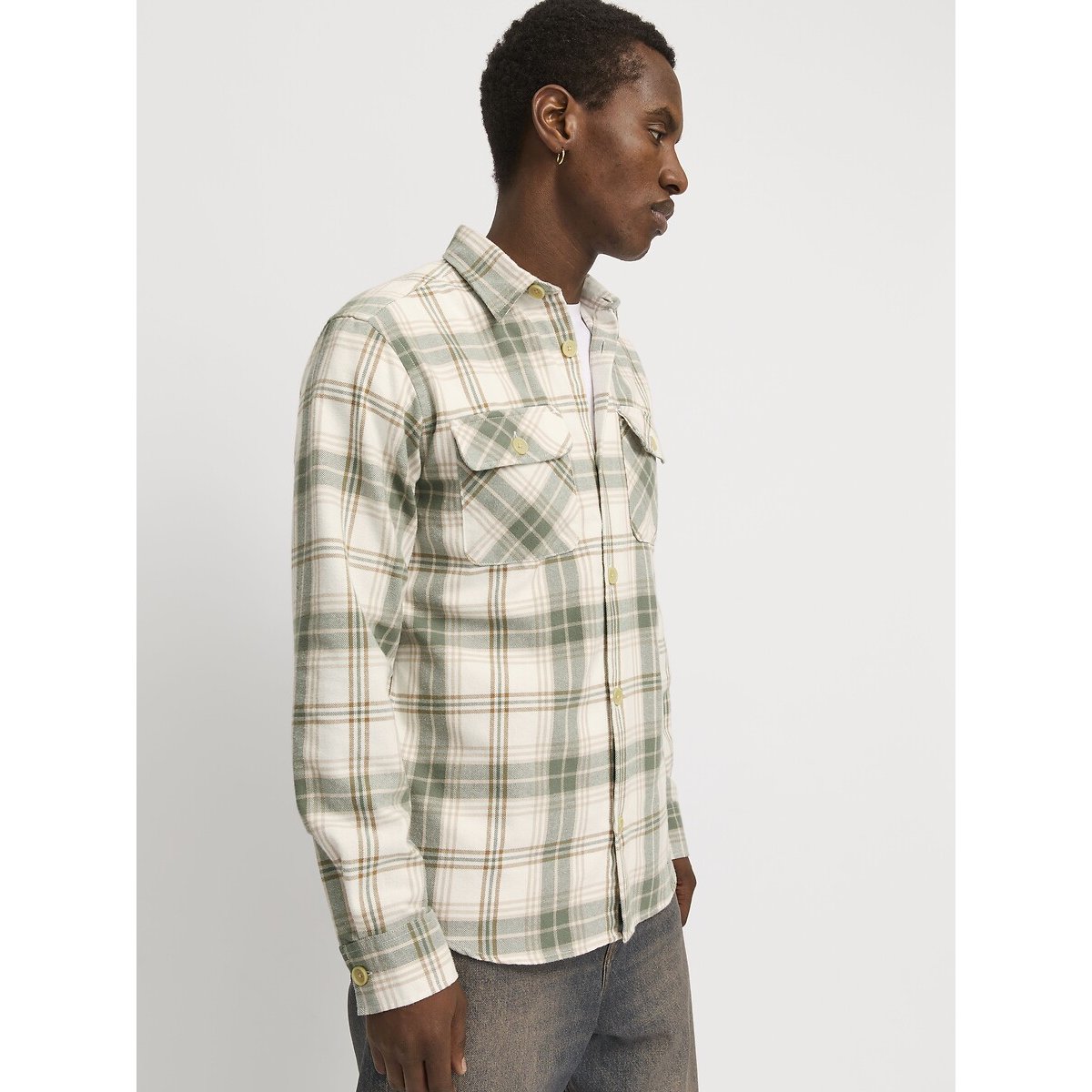 Surchemise en flanelle carreaux écru, JACK & JONES