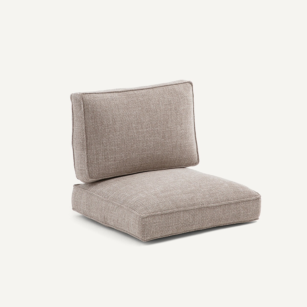 Coussin en tissu chiné pour fauteuil DILMA marron glacé, AM.PM