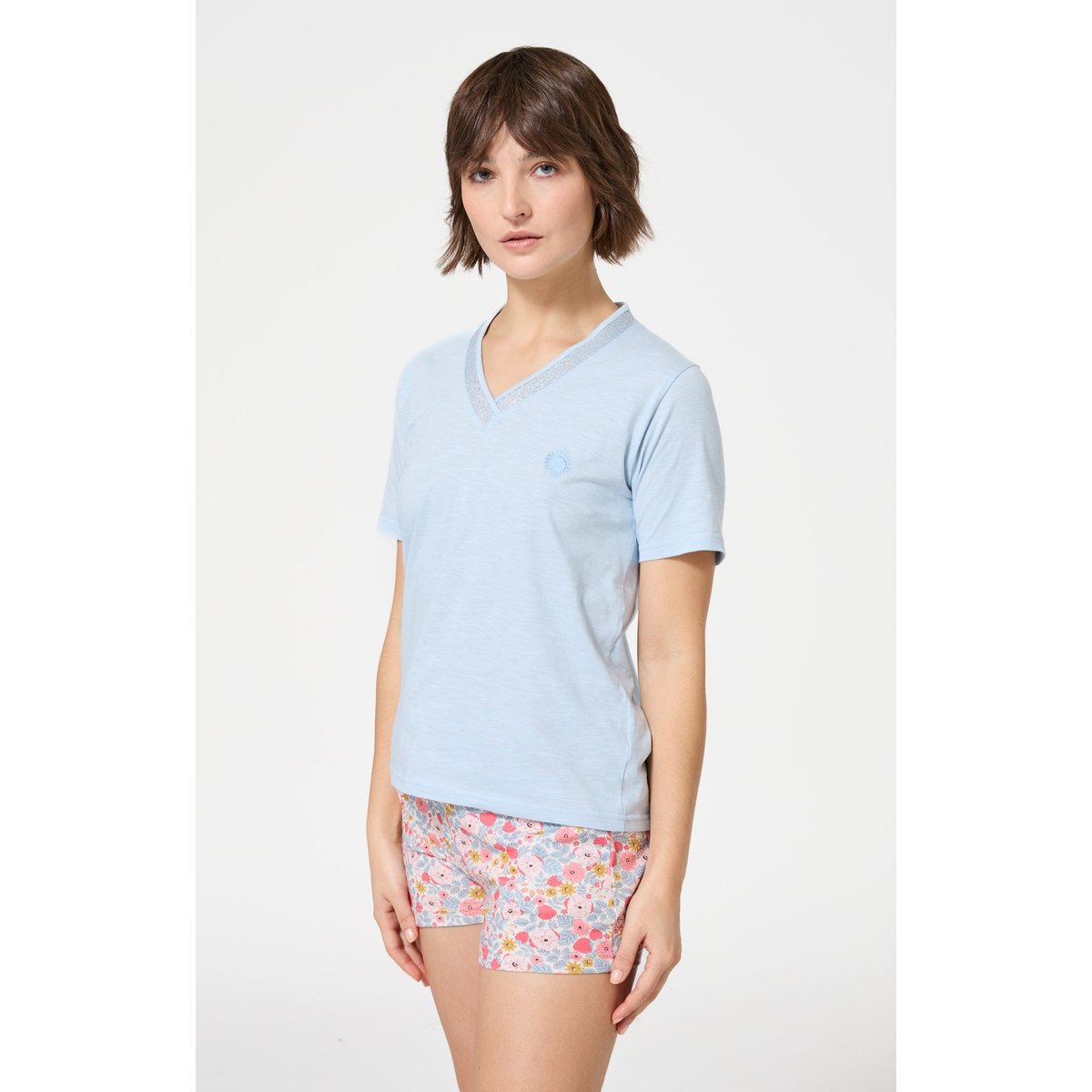 Tee-shirt en coton couleur unie Soleil ciel, ARTHUR