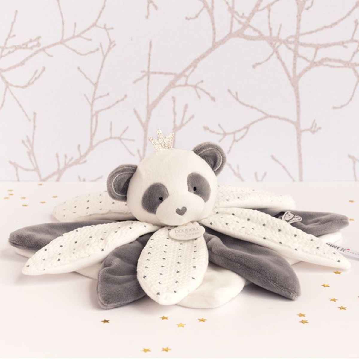 Doudou Panda Pétales Attrape Rêve Dc3548 gris, DOUDOU ET COMPAGNIE