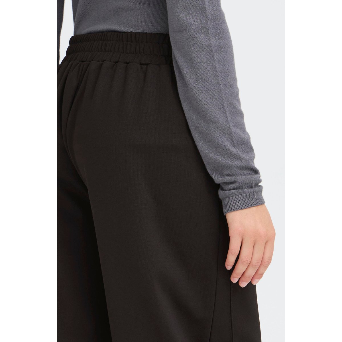 Pantalon coupe ballon, taille mi-haute noir, ICHI