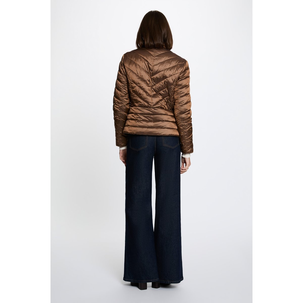 Doudoune réversible satinée couleur bronze, MORGAN