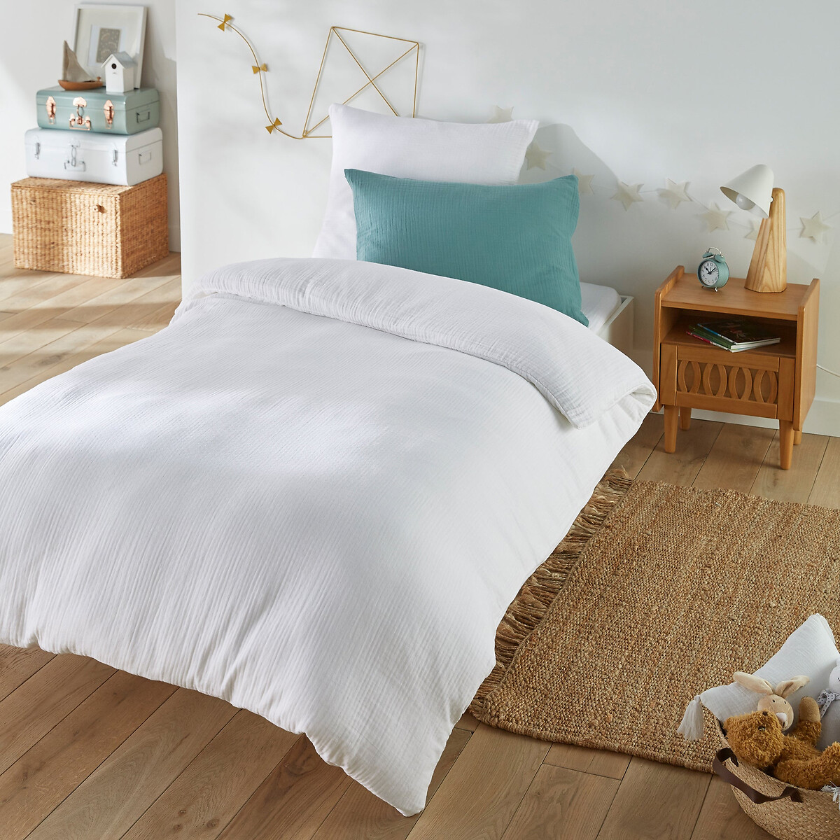 Kumla Plain Cotton Muslin Pillowcase white, LA REDOUTE INTERIEURS