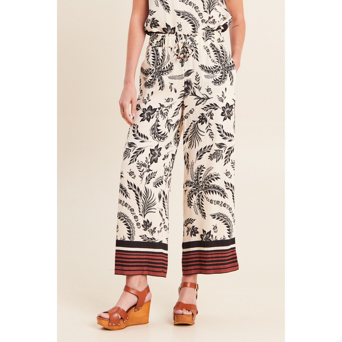 Pantalon large taille haute noir, BREAL