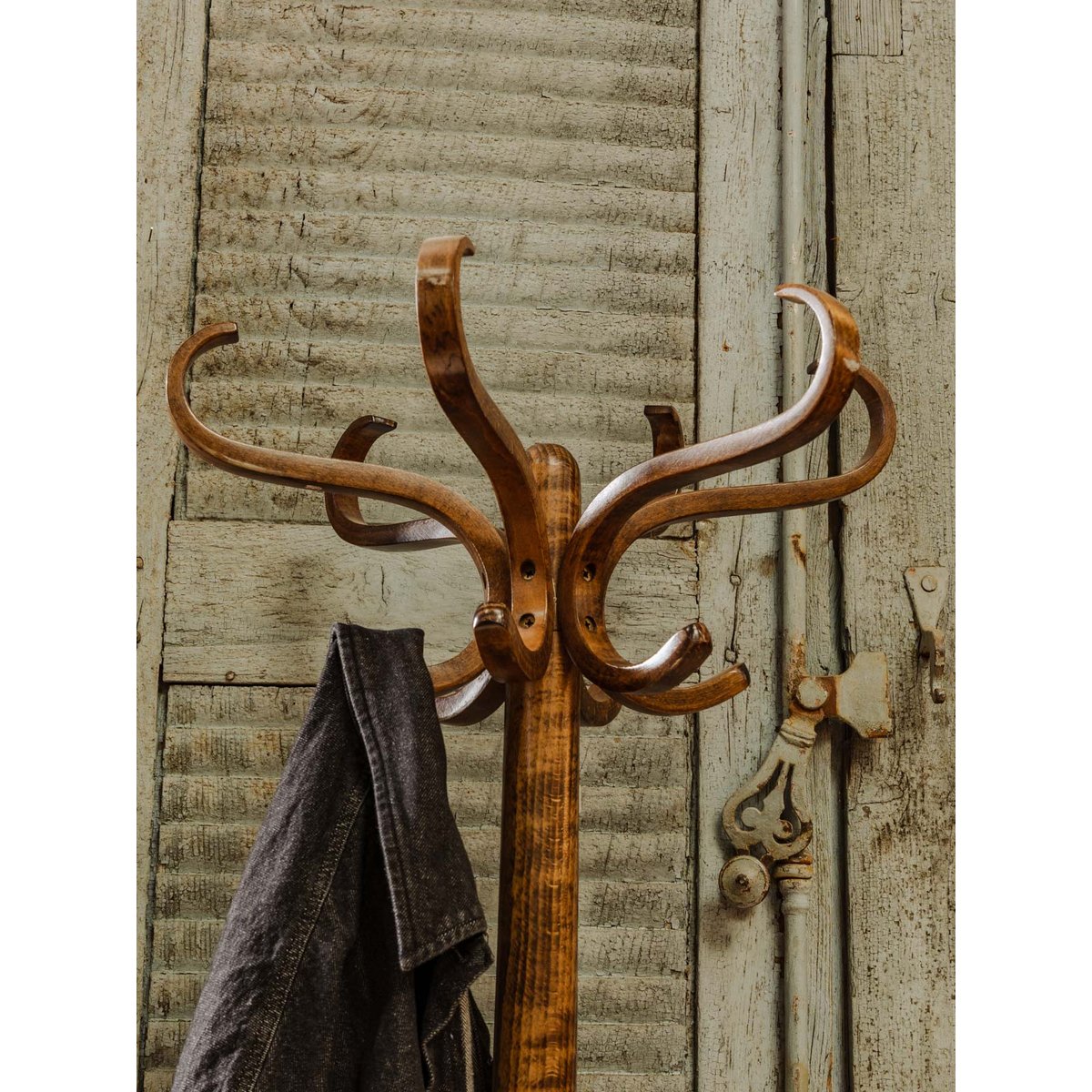 Porte-manteau en bois Max N°458 - Bon état bois foncé, DEBONGOUT
