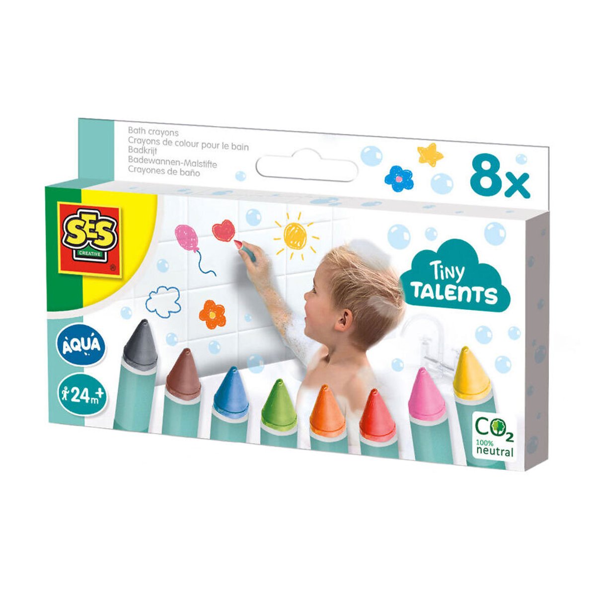Lapis De Cera Para O Banho 8 Cores Tiny Talents, SES multicolor, SES