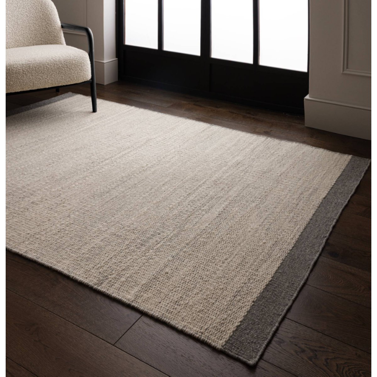 Tapis de salon moderne pure laine MALI gris, NOVATREND
