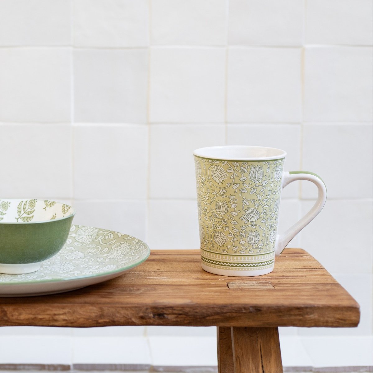 Lot de 6 mugs, SOLIMAN vert, ARTIME