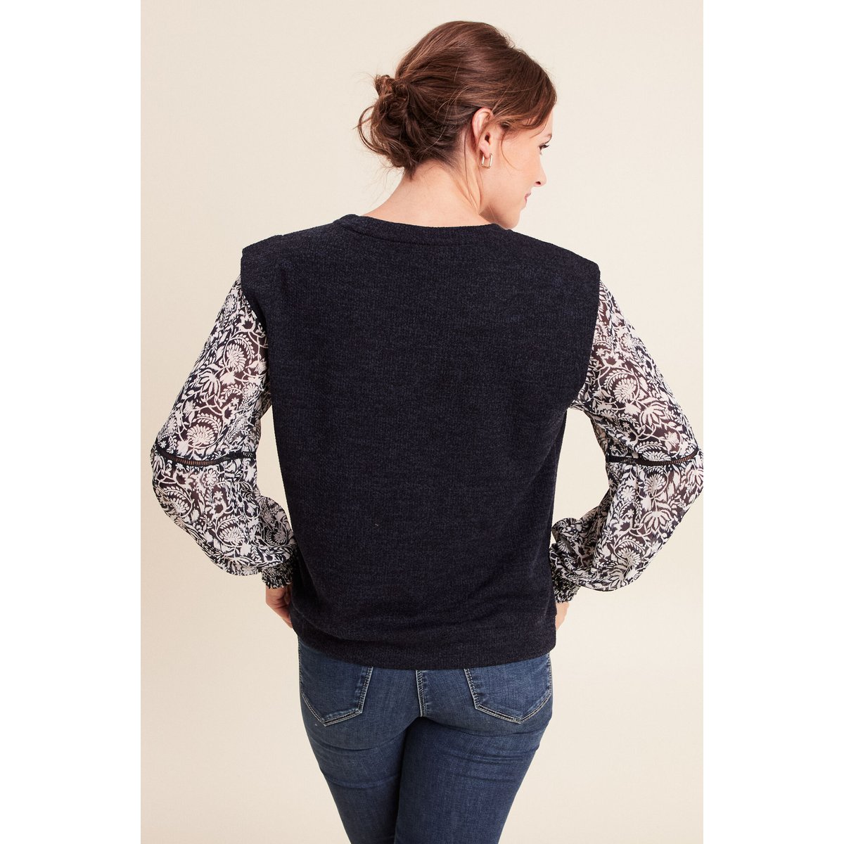 Pull col rond manches longues bleu, BREAL